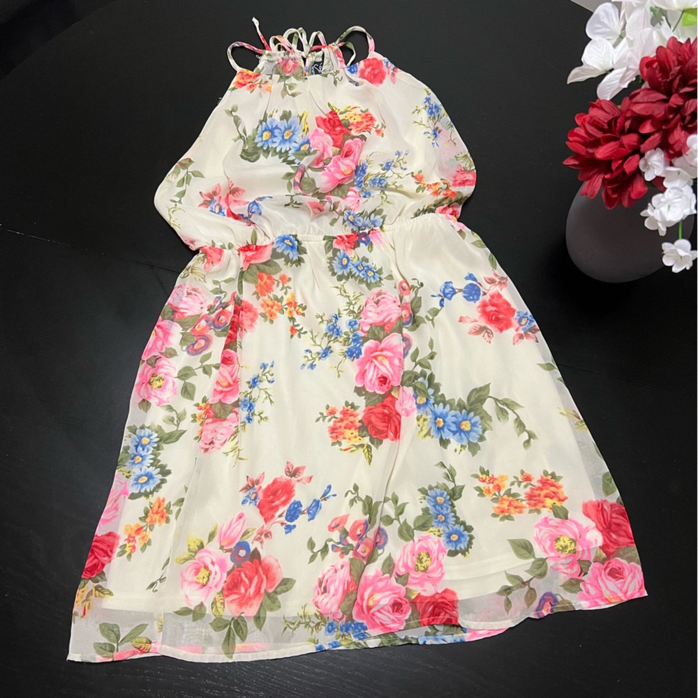 Floral Halter Mini Dress